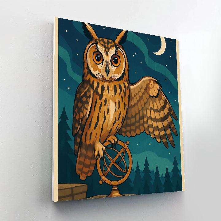 Clockwork Observatory Owl Paint by numbers art