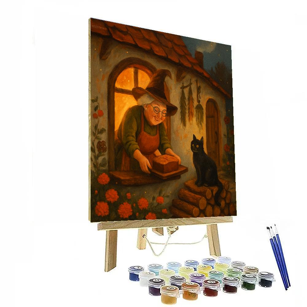 The Witch Cottage Bread Cooling On The Window Sill Paint by numbers art