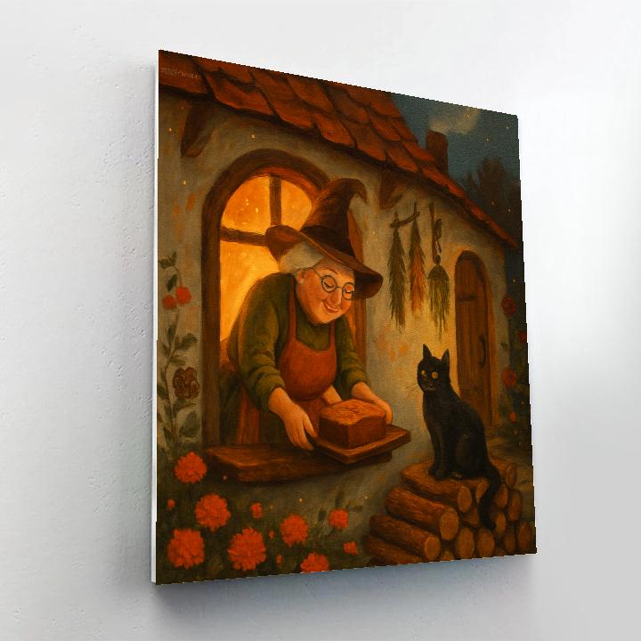 The Witch Cottage Bread Cooling On The Window Sill Paint by numbers art