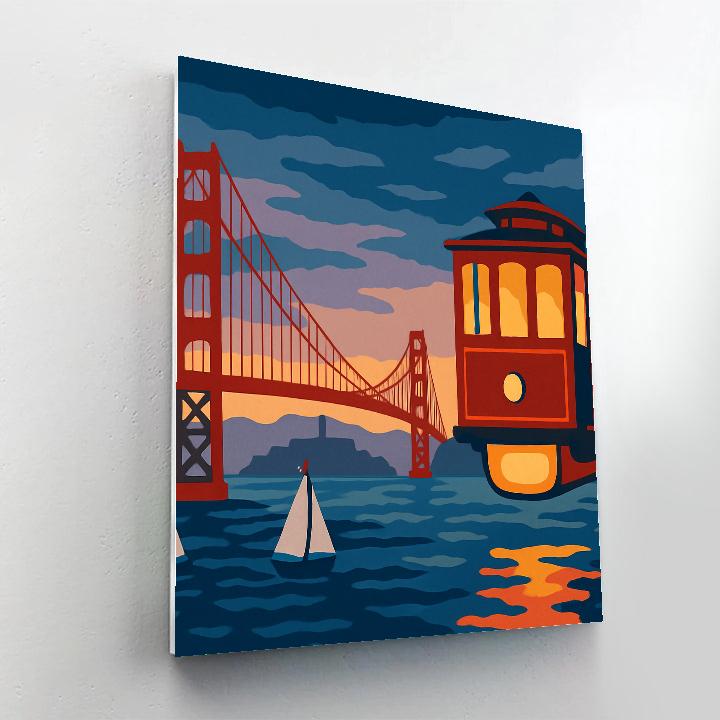 Harbor Lantern Parade In USA Twilight Numbered painting kits