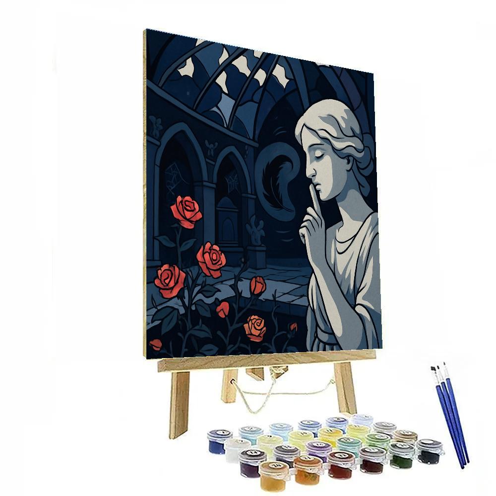 Vaulted Garden With Gothic Echoes In Midnight Glass DIY paint by numbers