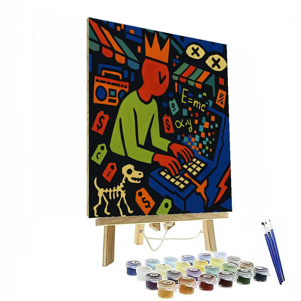 Crown Code In Basquiat Night Market DIY paint by numbers