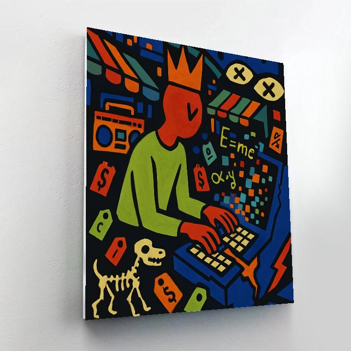 Crown Code In Basquiat Night Market DIY paint by numbers