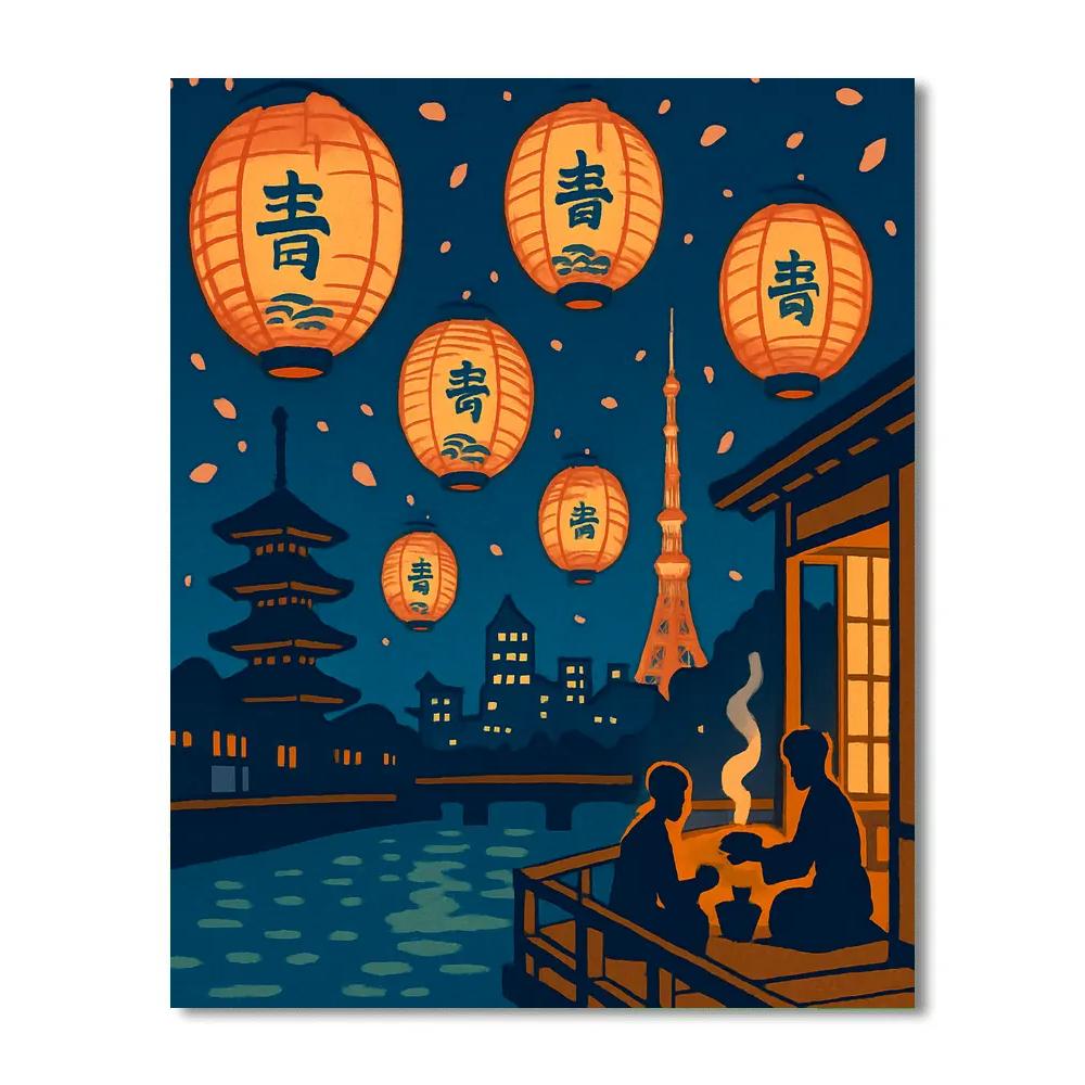 Paper Lantern Astronomy Of Japan Painting by numbers kit