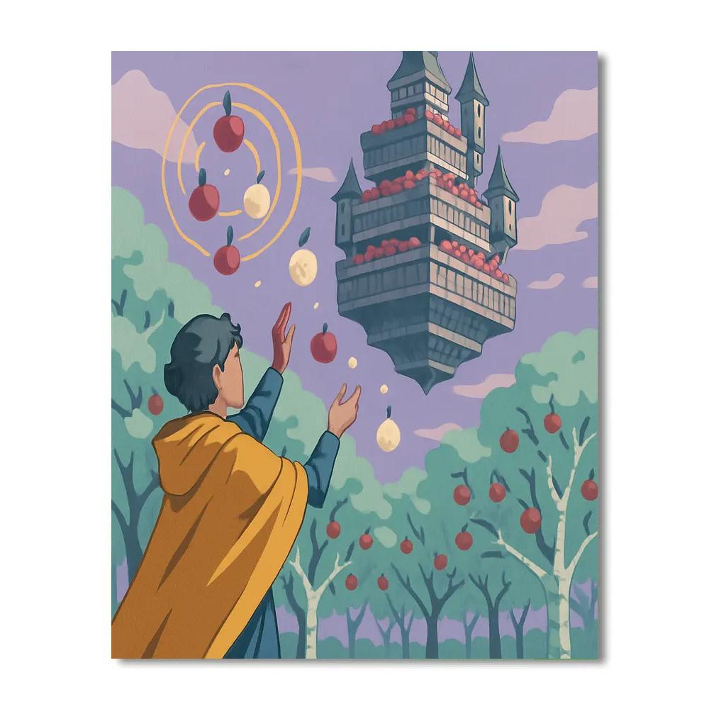 Citadel Above The Fantasy Orchard Paint by numbers art