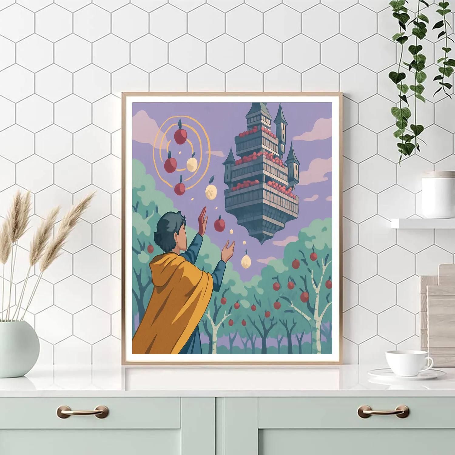 Citadel Above The Fantasy Orchard Paint by numbers art