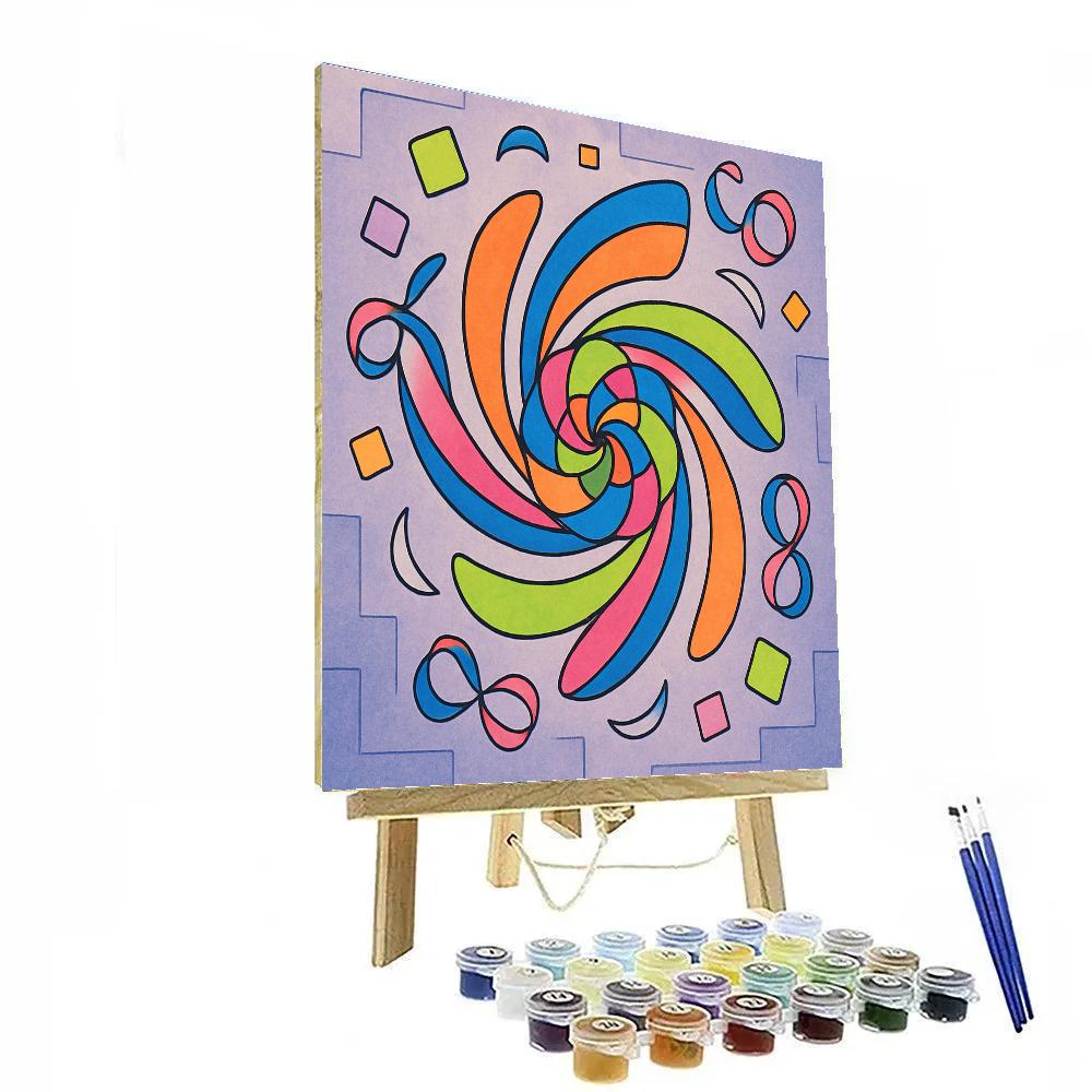 Abstract Kinetic Bloom Lattice Number painting