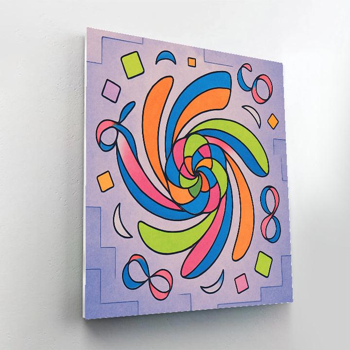 Abstract Kinetic Bloom Lattice Number painting