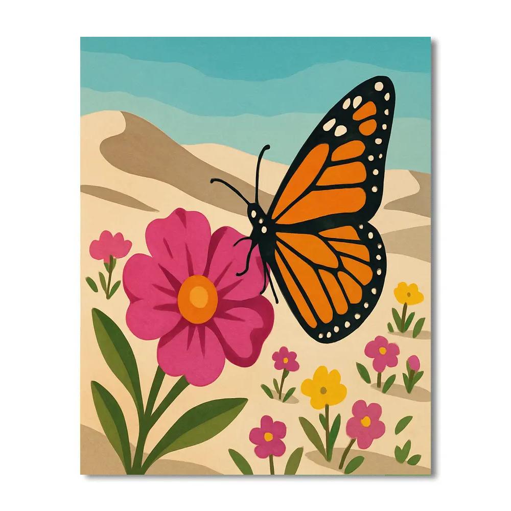 Sand Dune Wildflowers With Butterfly painting number kit