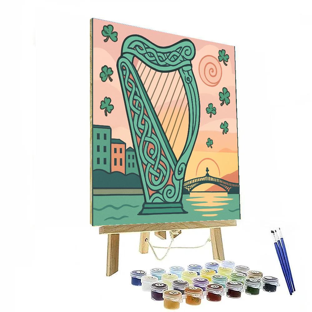 Celtic Knotwork Skyline, Ireland Crafted Dawn Paint by numbers art