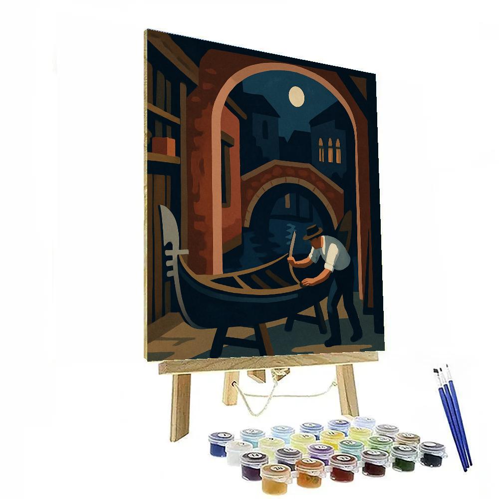 Moonlit Workshop In Venice Number painting