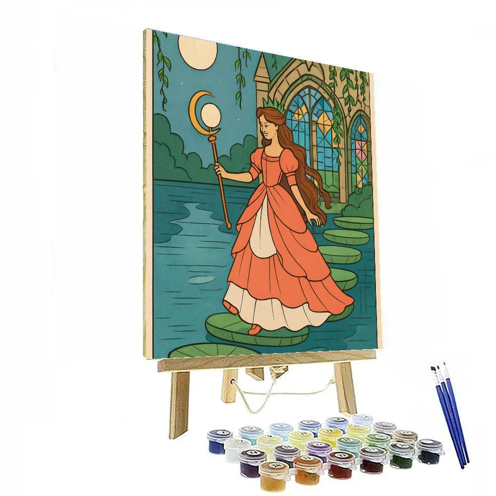 Garden Staircase With Princess Elegance paint by numbers