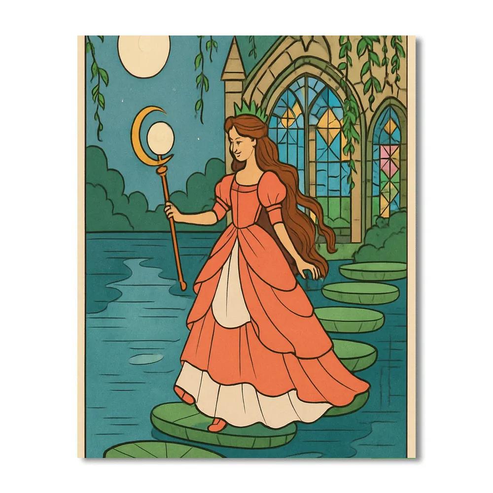 Garden Staircase With Princess Elegance paint by numbers