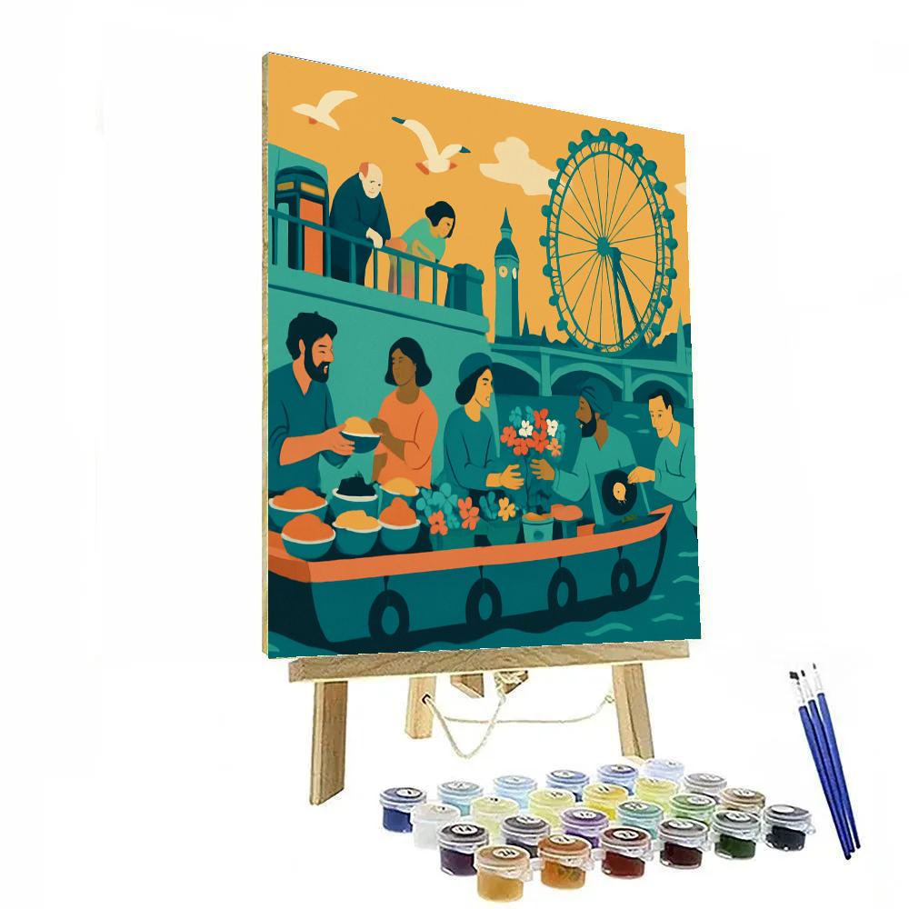 Kaleidoscope Market Scene In London Painting by numbers kit