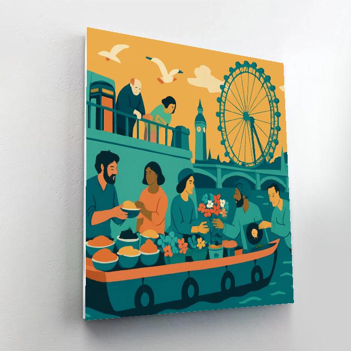 Kaleidoscope Market Scene In London Painting by numbers kit