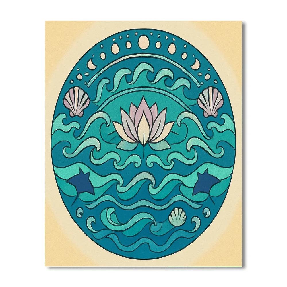 Lotus Tide In Mandala Numbered painting kits