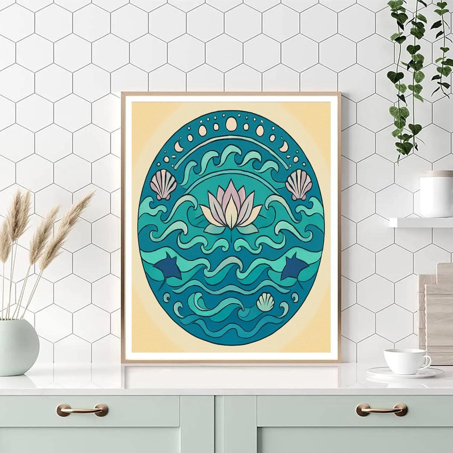Lotus Tide In Mandala Numbered painting kits