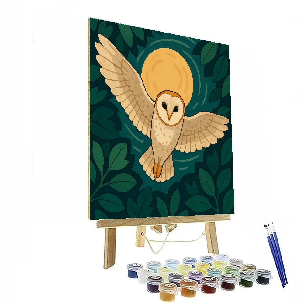 Moonlit Canopy With Owl Echoes DIY paint by numbers