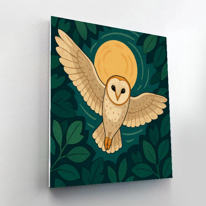 Moonlit Canopy With Owl Echoes DIY paint by numbers