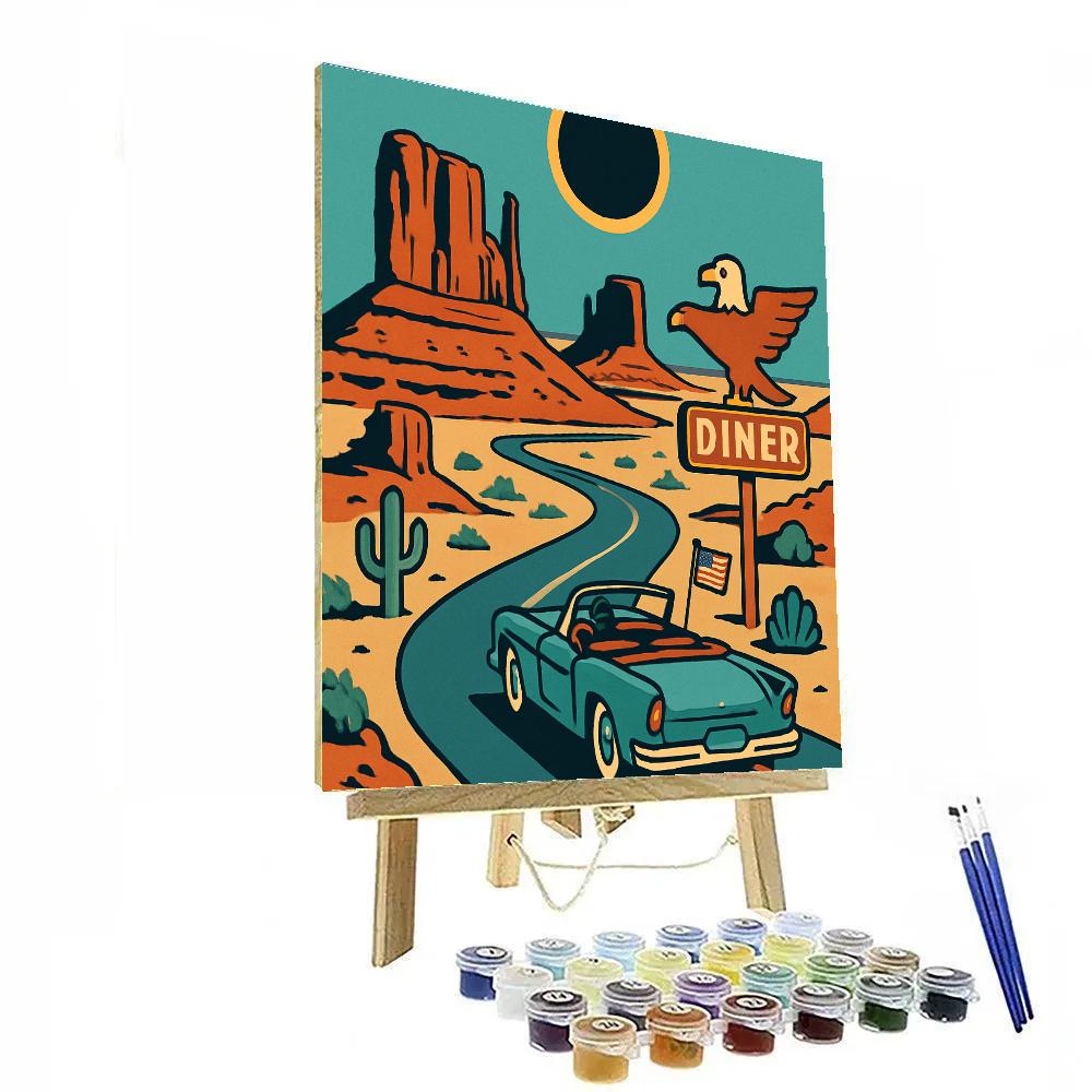 USA Desert Eclipse Route Poster Paint by numbers art