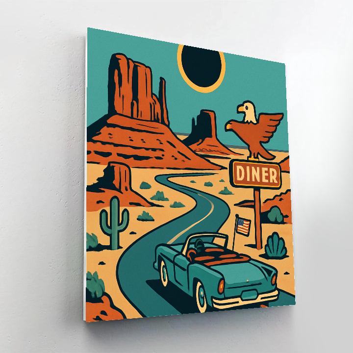 USA Desert Eclipse Route Poster Paint by numbers art
