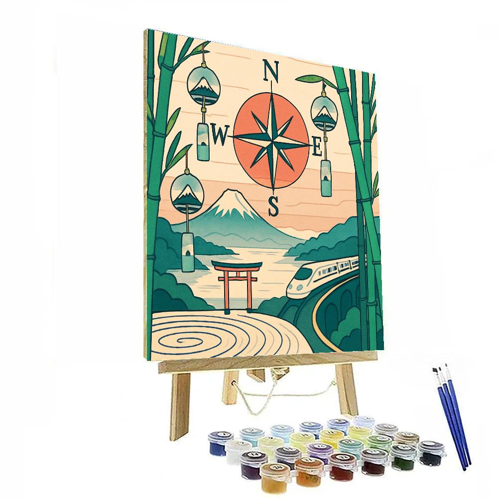 Bamboo Wind Map Japan Crafted Painting by numbers kit