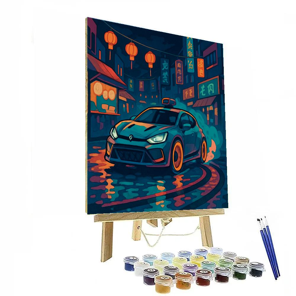 Neon Bazaar Cars Circuit Paint by numbers kits