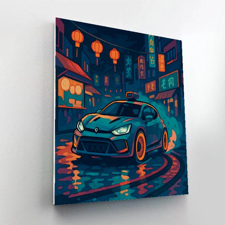 Neon Bazaar Cars Circuit Paint by numbers kits