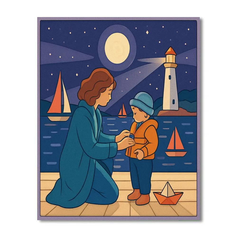 Lantern Lit Mother Harbor Promise paint by number