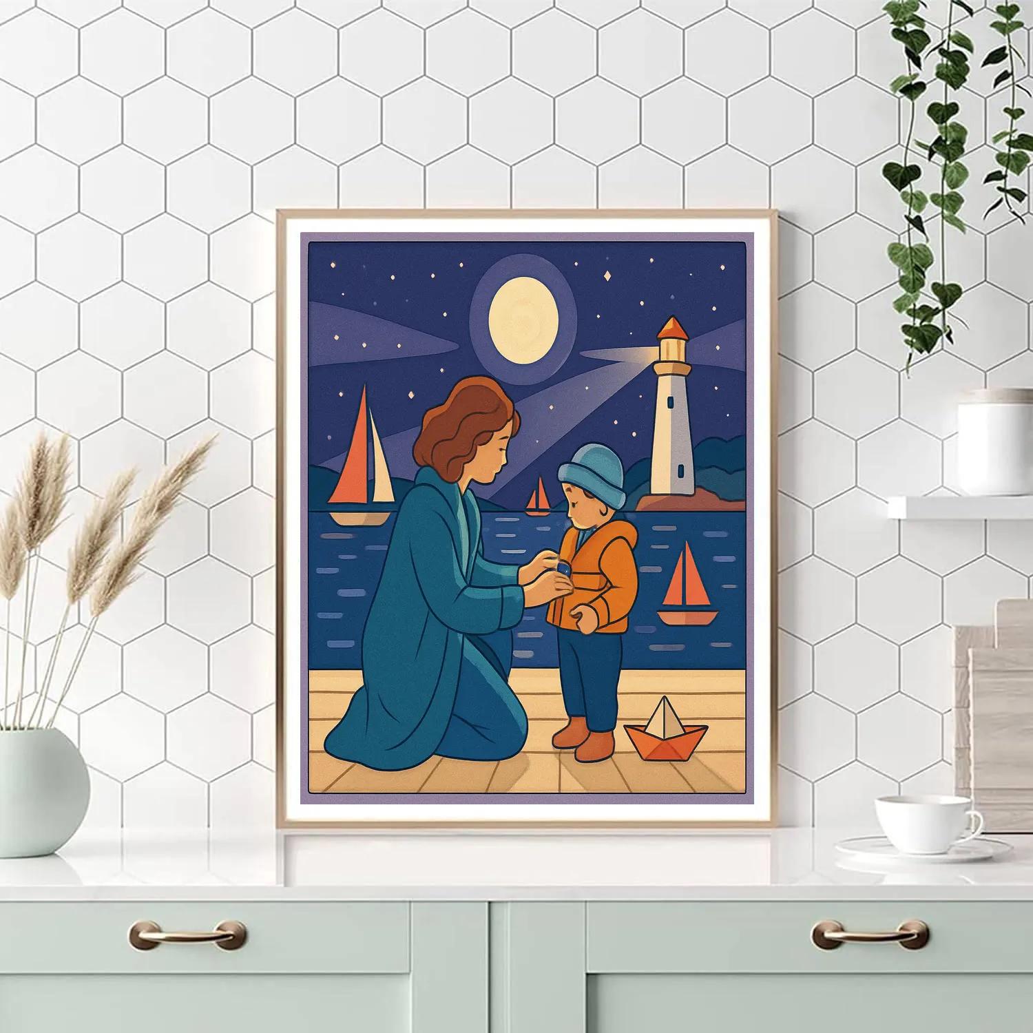 Lantern Lit Mother Harbor Promise paint by number