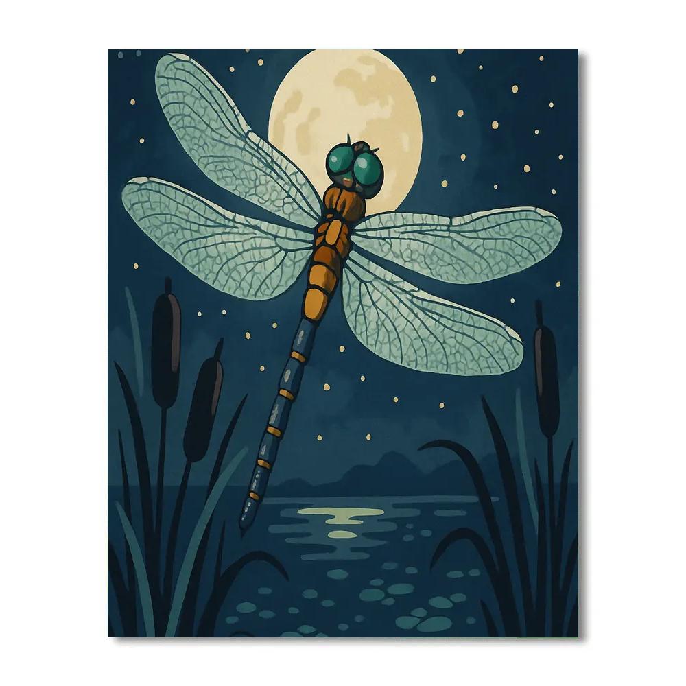 Marsh Lantern Dragonfly painting number kit