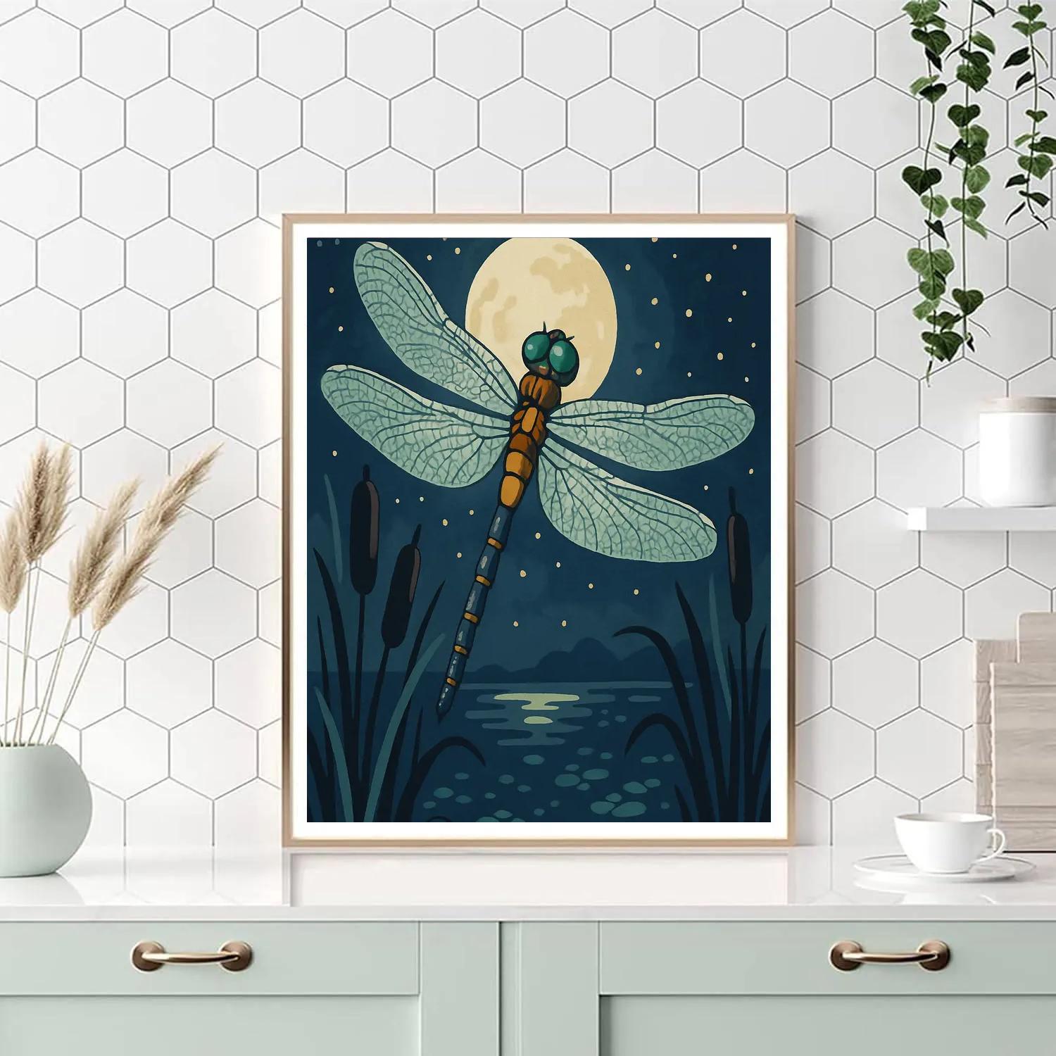 Marsh Lantern Dragonfly painting number kit