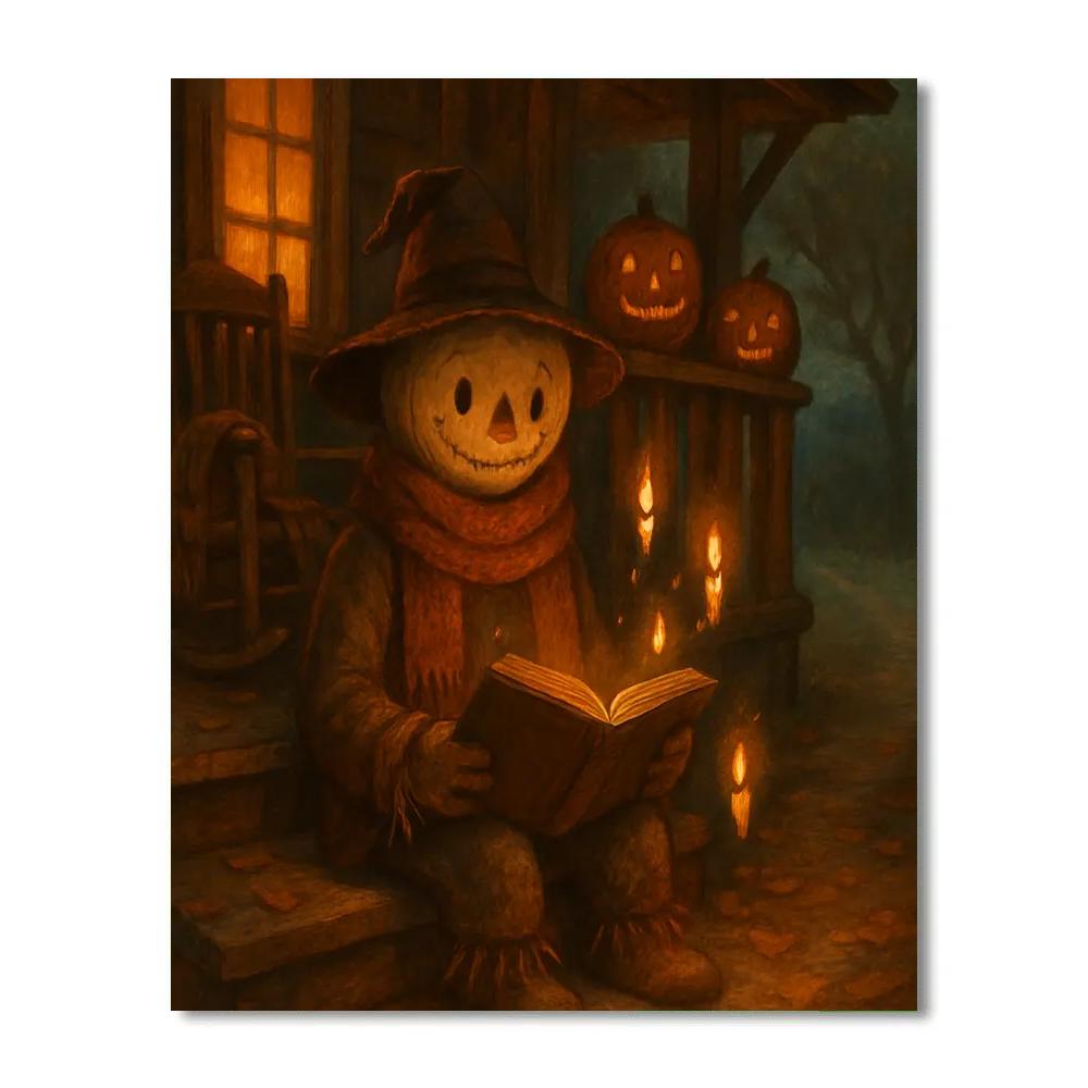 Autumn Porch With A Friendly Scarecrow Storykeeper paint by numbers