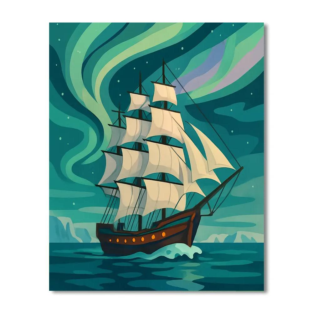 Shipborne Aurora Tall Ship paint by color