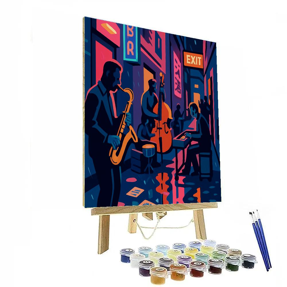 Neon Alleyway Jazz Serenade Paint by numbers art