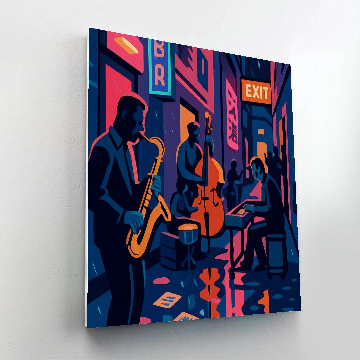 Neon Alleyway Jazz Serenade Paint by numbers art