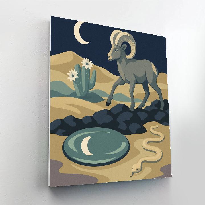 Moonlit Caravan In Desert Glass DIY paint by numbers