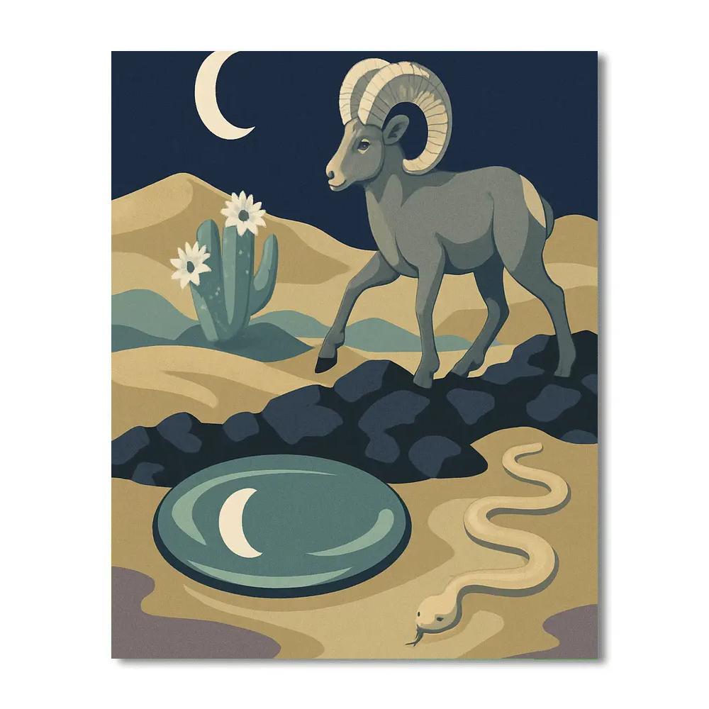 Moonlit Caravan In Desert Glass DIY paint by numbers