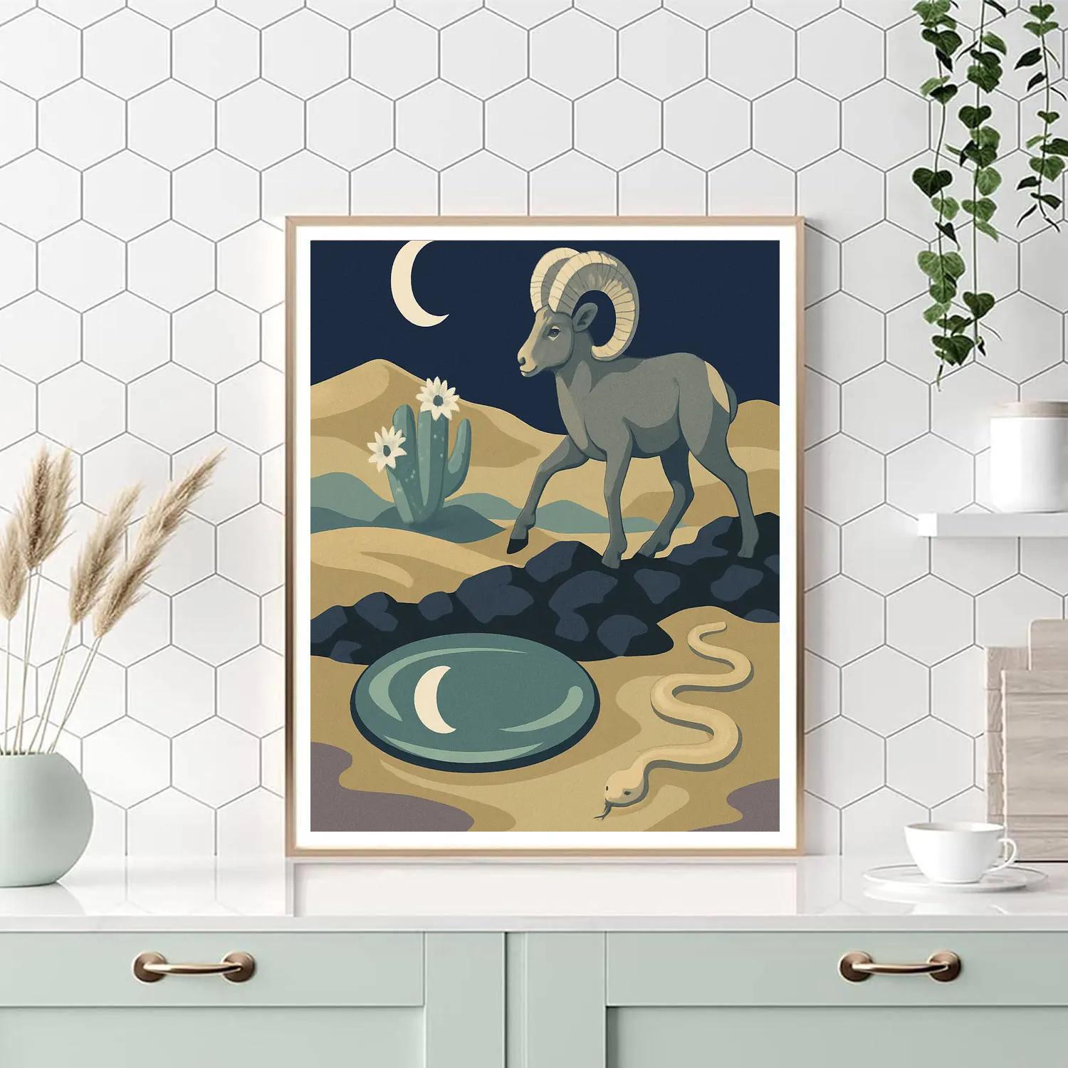 Moonlit Caravan In Desert Glass DIY paint by numbers