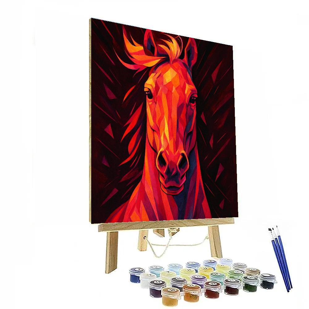 Rose Quartz Stallion Burst painting number kit