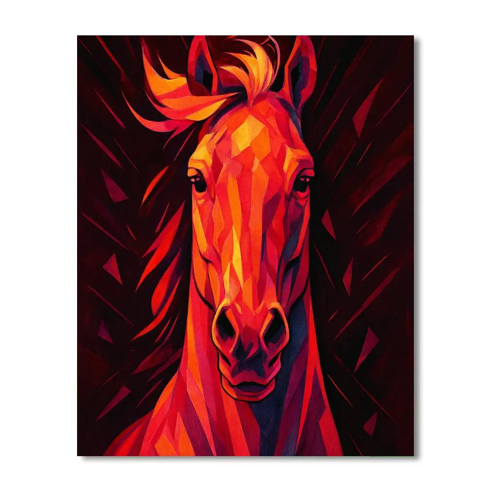 Rose Quartz Stallion Burst painting number kit