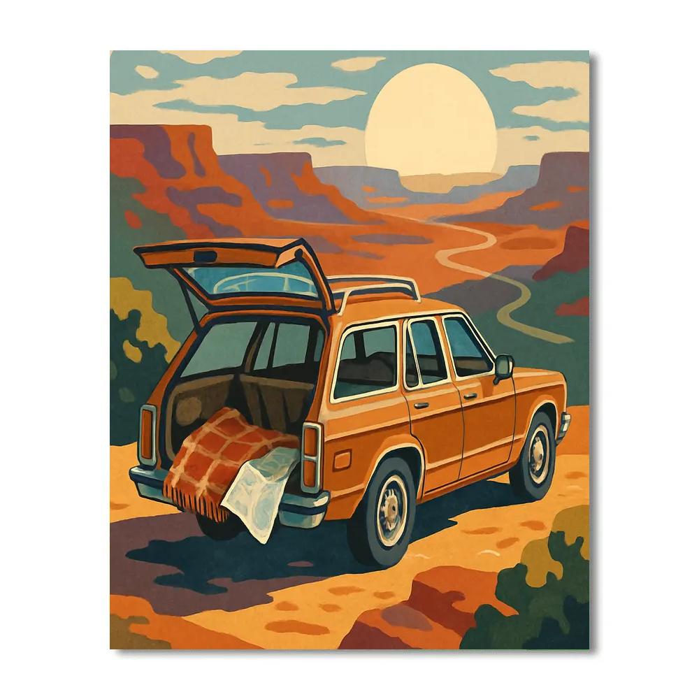 Solstice Ridge Drive With Cars paint by numbers