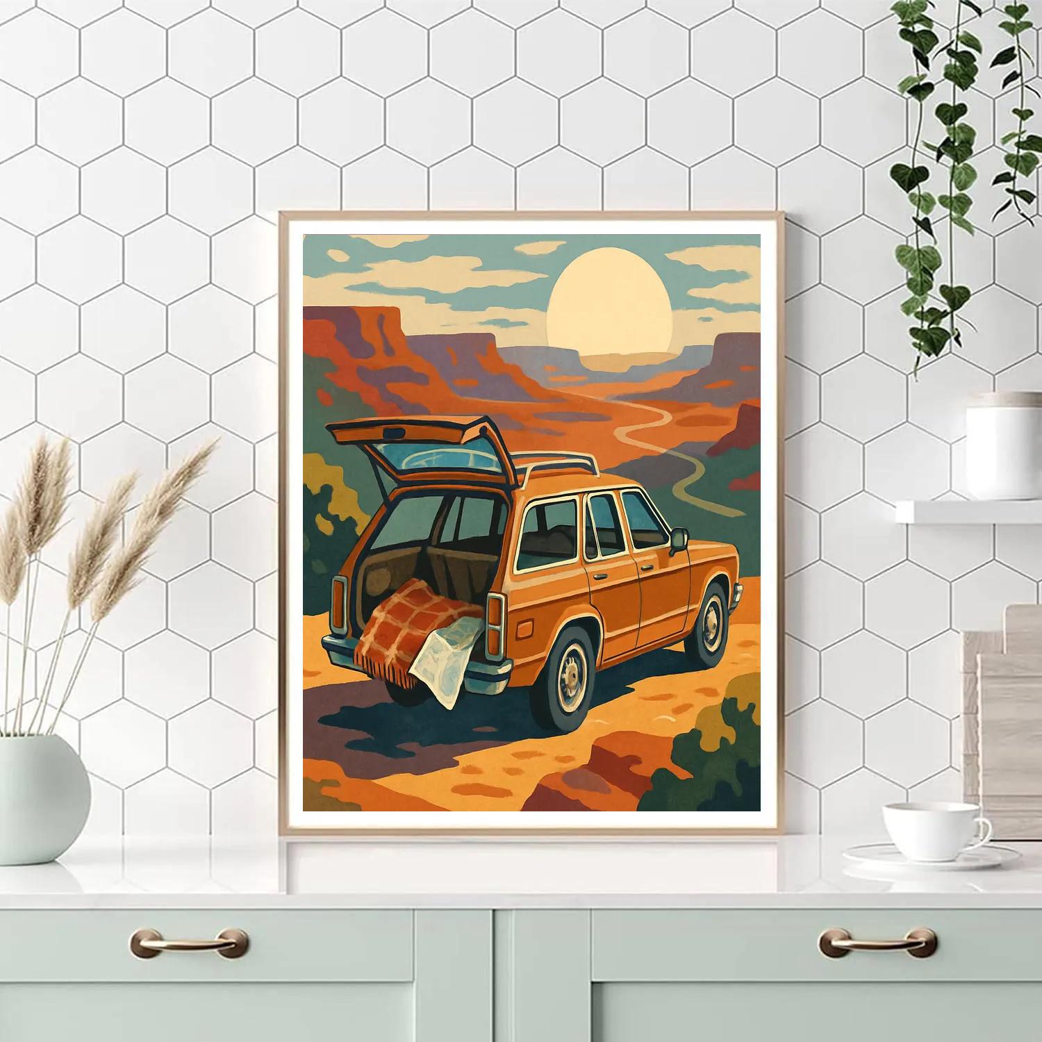 Solstice Ridge Drive With Cars paint by numbers