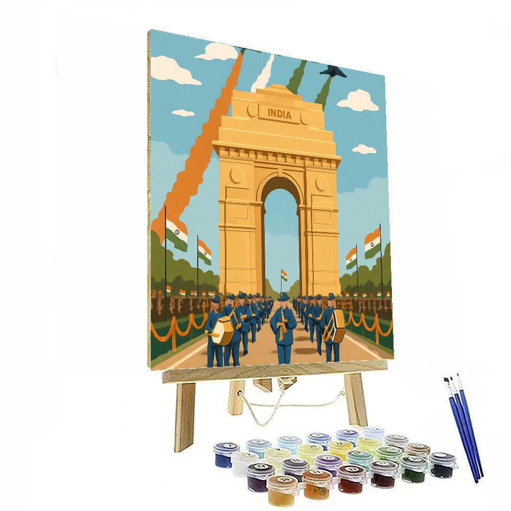 National Republic Day Flypast Over India Gate Number painting