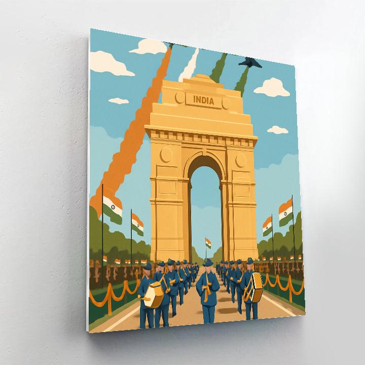 National Republic Day Flypast Over India Gate Number painting