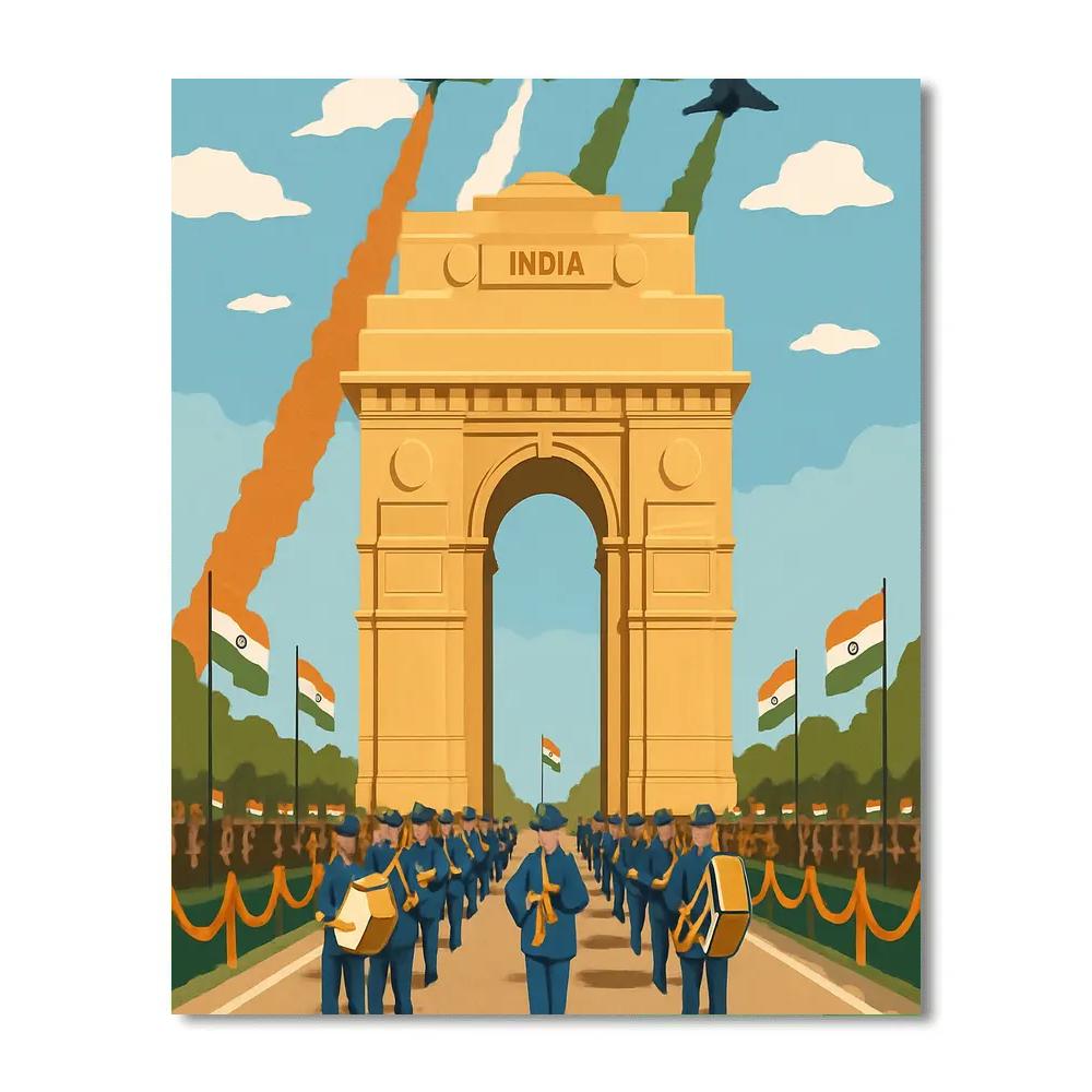 National Republic Day Flypast Over India Gate Number painting