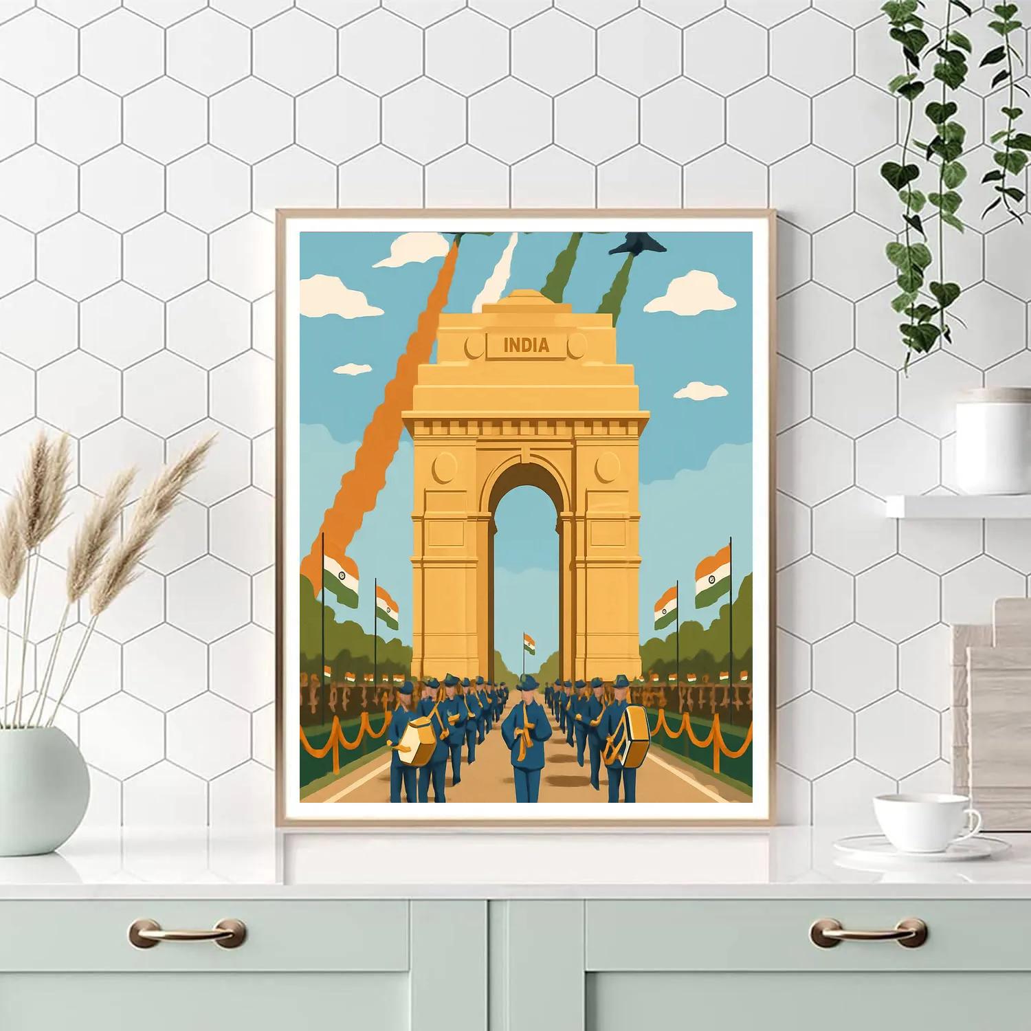 National Republic Day Flypast Over India Gate Number painting