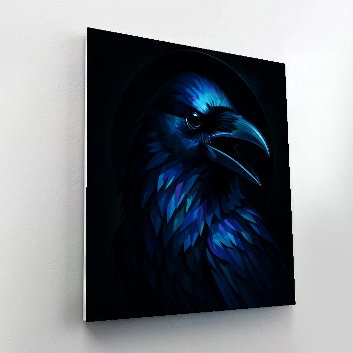 Obsidian Halo Raven Paint by numbers art