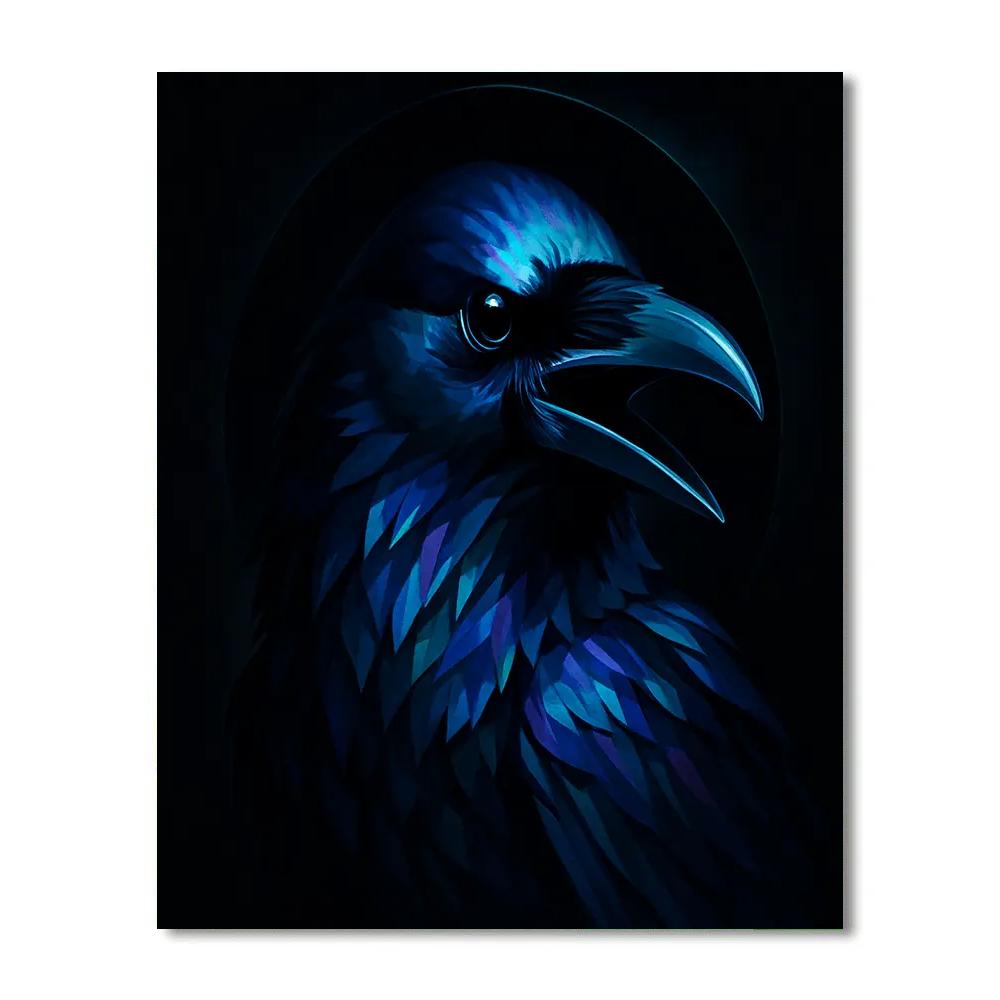 Obsidian Halo Raven Paint by numbers art