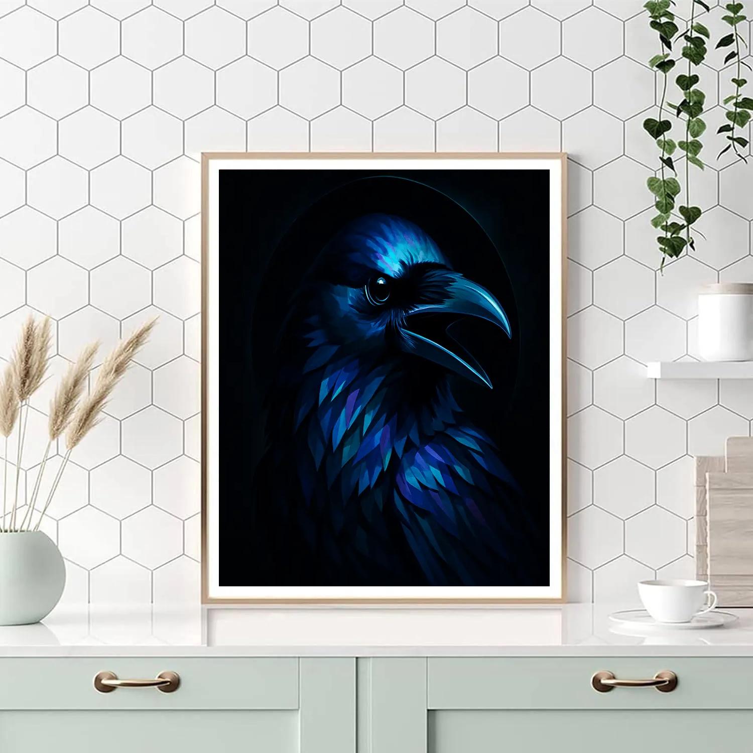 Obsidian Halo Raven Paint by numbers art